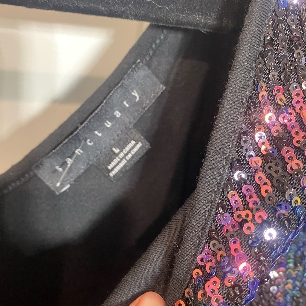 Anthropologie Sanctuary Dina Sequin Top Large - Picture 10 of 10